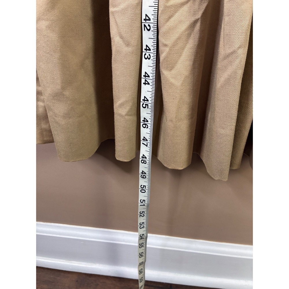 Vintage Jim Heilman Khaki Tan Pleated Shirt Dress Long Sleeve Midi Pockets Sz 10 - Picture 5 of 10